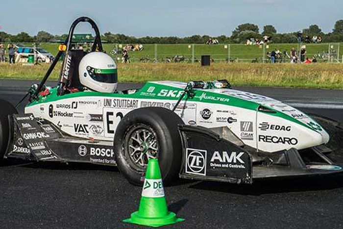 The Green Team's all electric record breaking car.