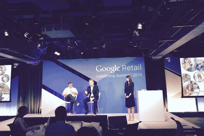 Google executives making the announcements at a Google Retail event in New York