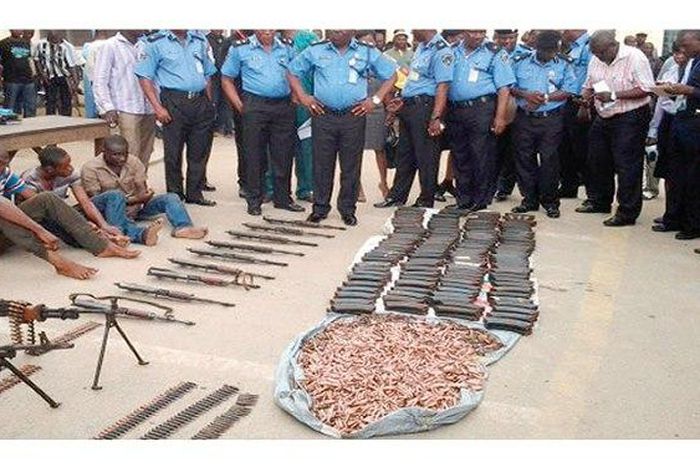 A cache of ammunitions recovered form armed robbers (Illustration). 