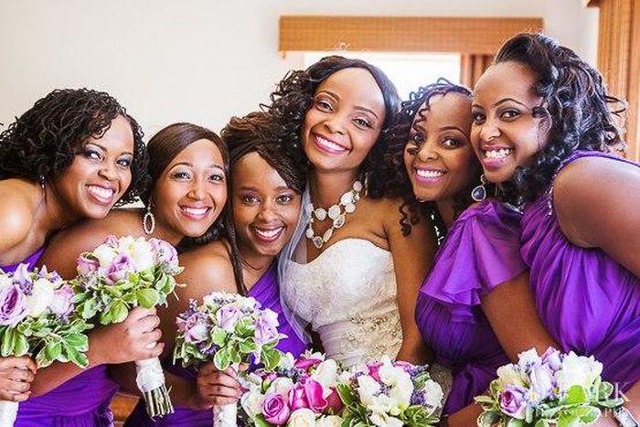 A bride with her bridesmaids