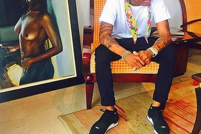 Wizkid shows off art collection