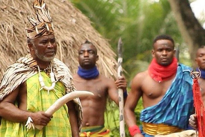 Zack Orji and Zubby Michaels on set