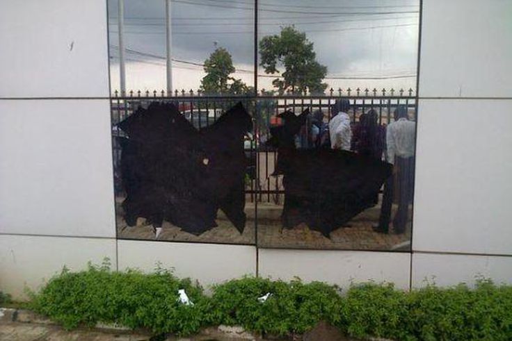 Damage done to banks in Ikorodu, Lagos State by armed robbers on June 24, 2015