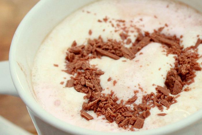 A cup of white hot chocolate