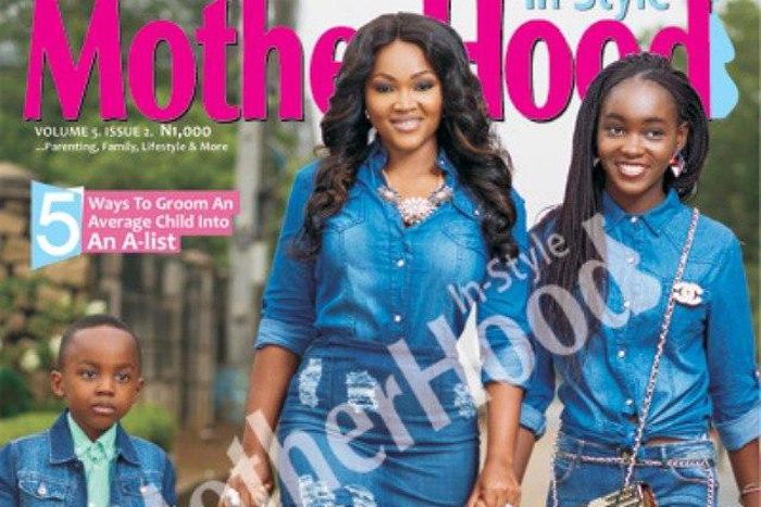 Mercy Aigbe and her kids cover Motherhood In Style magazine