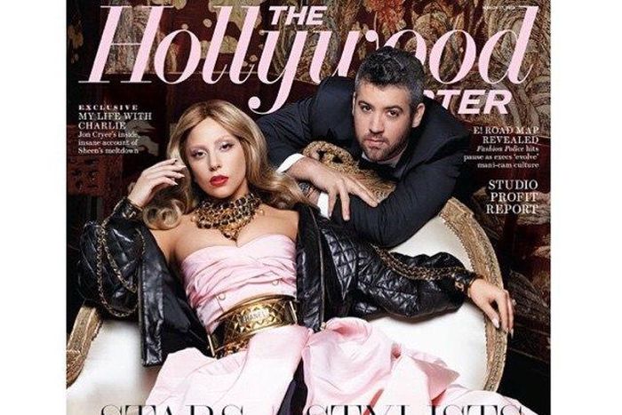 Lady Gaga and stylist on frontage