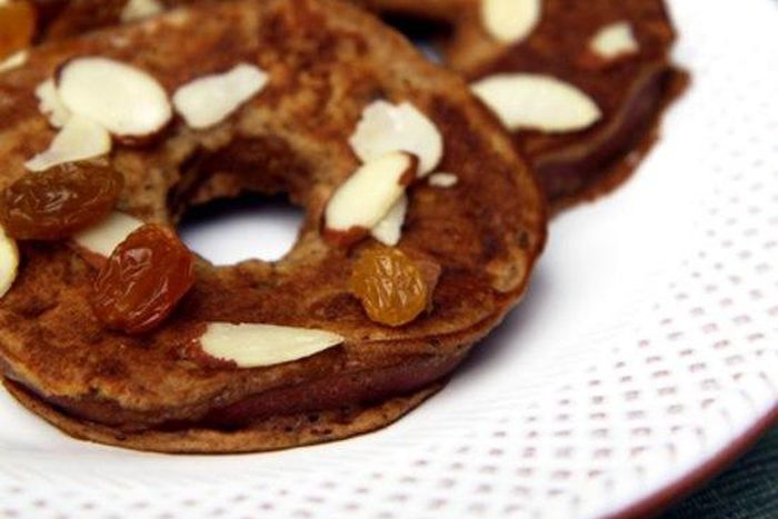 Apple ring oatmeal pancakes
