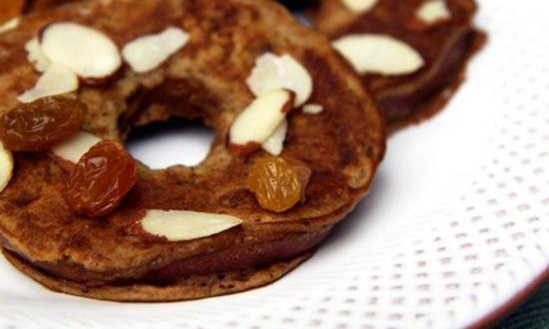 Apple ring oatmeal pancakes
