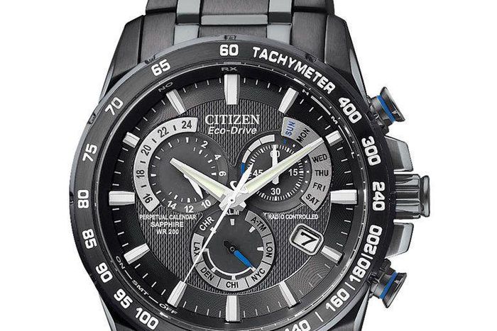 Mens Citizen Chrono Perpetual A-T Alarm Chronograph Radio Controlled Eco-Drive Watch AT4007-54E