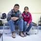 Ovidio Lopez Tum, 53, an asylum seeker from Guatemala, poses for a portrait with his daughter, Ingrid Maribel, 12, inside the church hall of the Basilica of San Albino in Mesilla, New Mexico