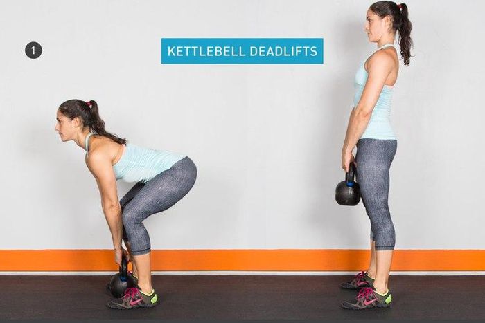 Kettlebell deadlifts