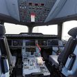 A general view shows the cockpit an Airbus A350 under construction at the final assembly line at the Airbus headquarters in Toulouse, December 4, 2014.  REUTERS/Regis Duvignau