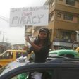 Kehinde Bankole during the protest