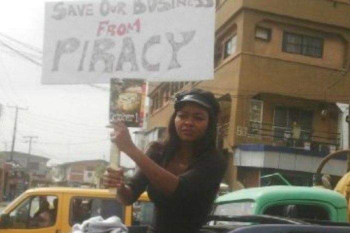 Kehinde Bankole during the protest