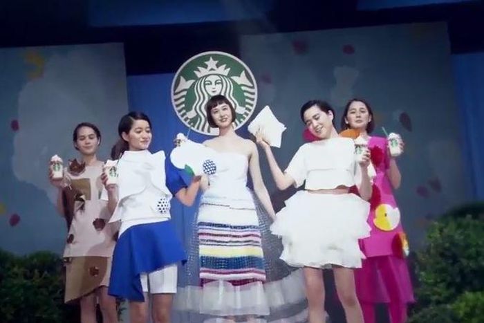 Starbucks had a Frappuccino- themed fashion show