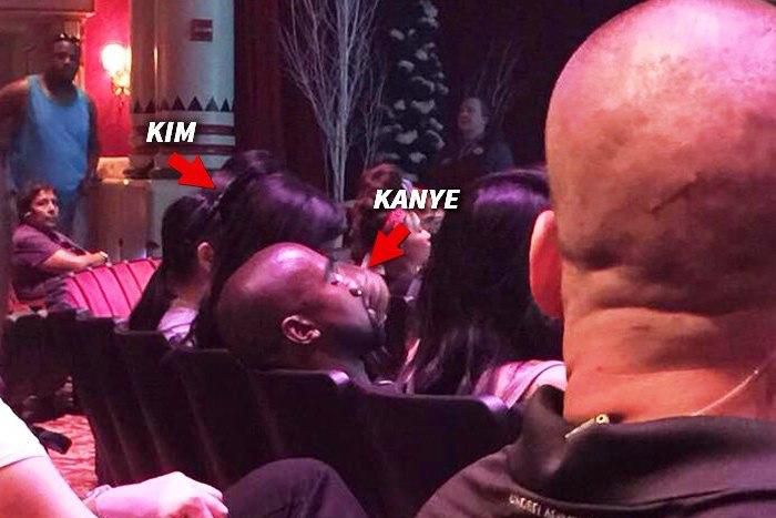 Kanye dozing off while guests watch the 25-mins Frozen sing-along show at Disneyland