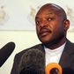 Burundian President Pierre Nkurunziza speaks to the media after he registered to run for a third five-year term in office, in the capital Bujumbura, May 8, 2015.