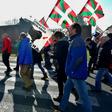 People holding Basque flags demonstrated in December outside Basauri jail near Bilbao for the release of ETA-linked prisoners -- but some relatives of the group's victims strongly oppose detainees being brought closer to home