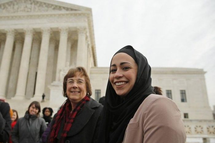 the court backed Samantha Elauf, who had been rejected under Abercrombie's sales staff "look policy" after coming to her job interview wearing the headscarf, or hijab, used by many Muslim women