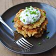 Smoked salmon latkes