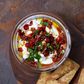 Red pepper harissa with feta