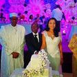 President-elect, Muhammadu Buhari with Governor Adams Oshiomhole and his bride, Lara Fortes on May 15, 2015, in Edo State