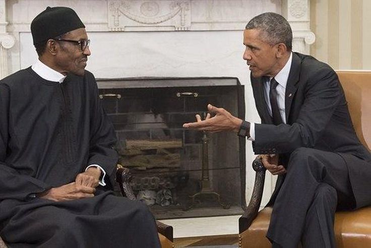 Nigeria's President, Muhammadu Buhari and US President Barack Obama during a meeting at the White House.