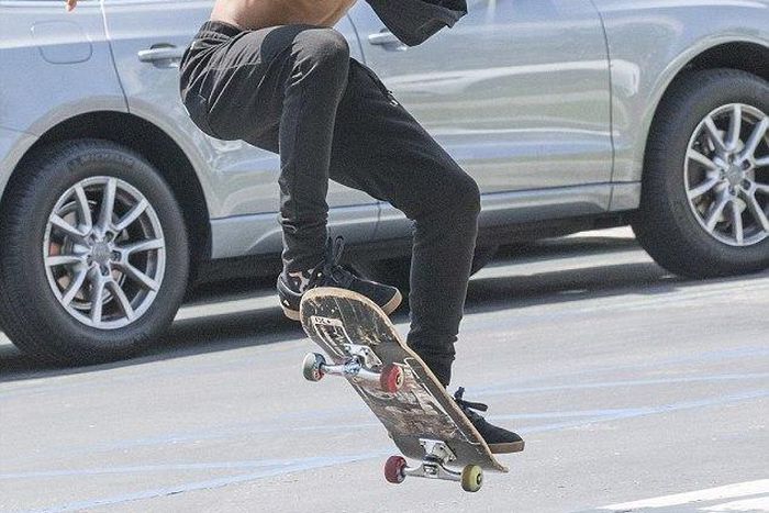 Jaden Smith goes shirtless on the streets of Calabasas, California