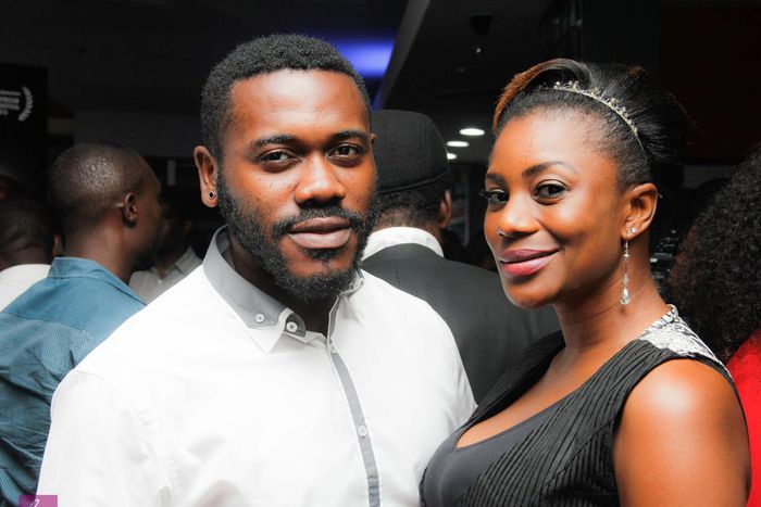 Deyemi Okanlawon and Kiki Omeili at the premiere of 'Iquo's Journal'