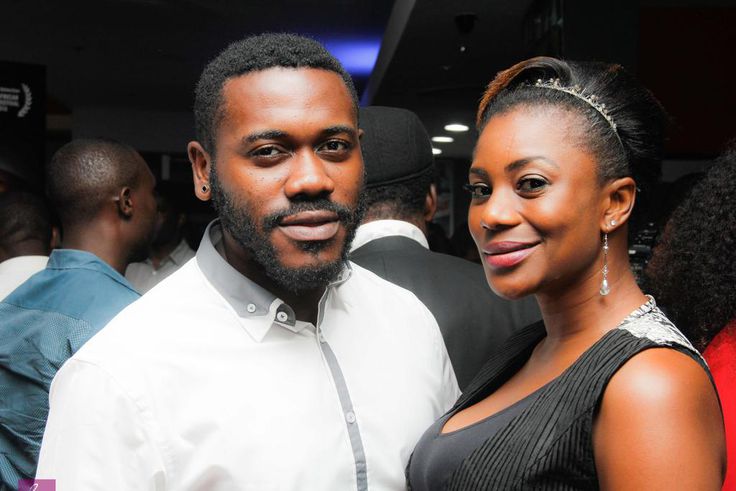 Deyemi Okanlawon and Kiki Omeili at the premiere of 'Iquo's Journal'
