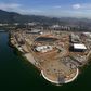 An aerial view of the Rio 2016 Olympic Park construction site in Rio de Janeiro February 26, 2015. REUTERS/Ricardo Moraes )