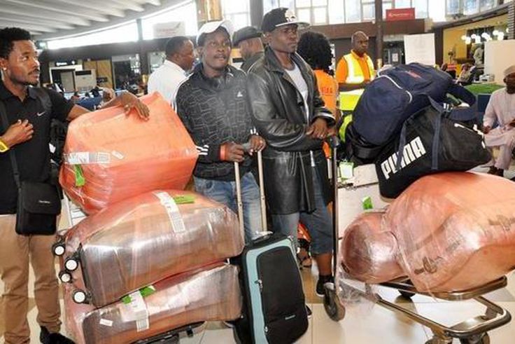 Some of the evacuated Nigerians.