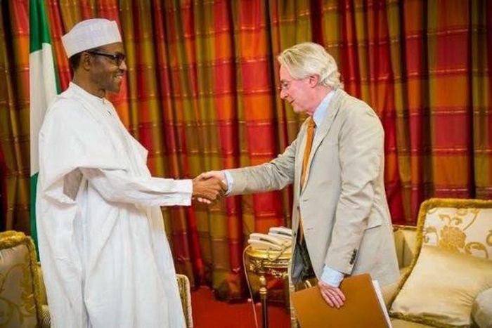 President-elect Muhammadu Buhari meets with German Ambassador, Michael Zenner on April 28, 2015 in Abuja.