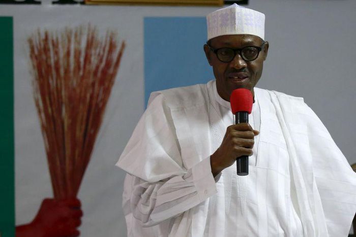 President Muhammadu Buhari addresses members of the National Working Committee during the meeting of the All Progressives Congress (APC) party at the headquarters of the party in Abuja, Nigeria in this July 3, 2015 file photo. REUTERS/Afolabi Sotunde