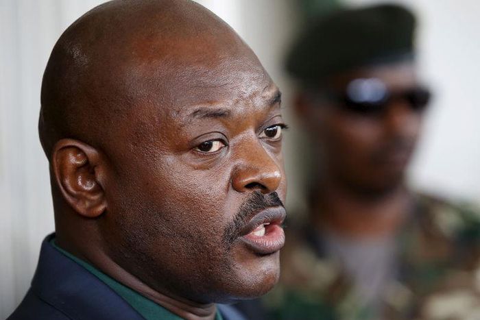 Burundi's President Pierre Nkurunziza speaks during a news conference in Bujumbura, Burundi, May 17, 2015.   REUTERS/Goran Tomasevic