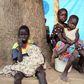 South Sudanese children sit outside their makeshift shelter in SPLA-IO rebel control area in the Southern part of Unity State Paynjiar County, March 20, 2015. Picture taken March 20, 2015. REUTERS/Denis Dumo