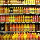 Cross section of bottled fruit juices