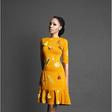 Model for Elvira Jude in a piece from the Spring/Summer 2015 collection