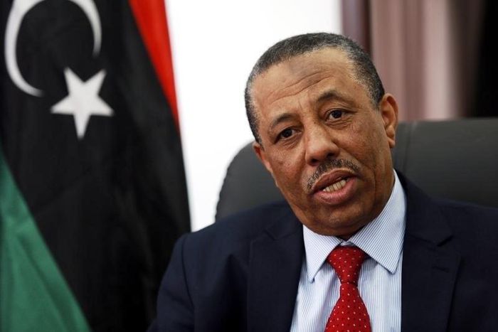 Libya's internationally recognized Prime Minister Abdullah al-Thinni speaks during an interview with Reuters in Bayda February 15, 2015. REUTERS/Esam Omran Al-Fetori
