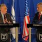 Israeli Prime Minister Benjamin Netanyahu (R) with the US National Security Advisor John Bolton, during a statement to the media in Jerusalem on January 6, 2019