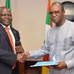 Outgoing GMD of the NNPC, Joseph Dawha hands over to Emmanuel Ibe Kachikwu.