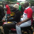 Ekiti State Governor, Ayo Fayose rides bike to inauguration of new House of Assembly on June 5, 2015.