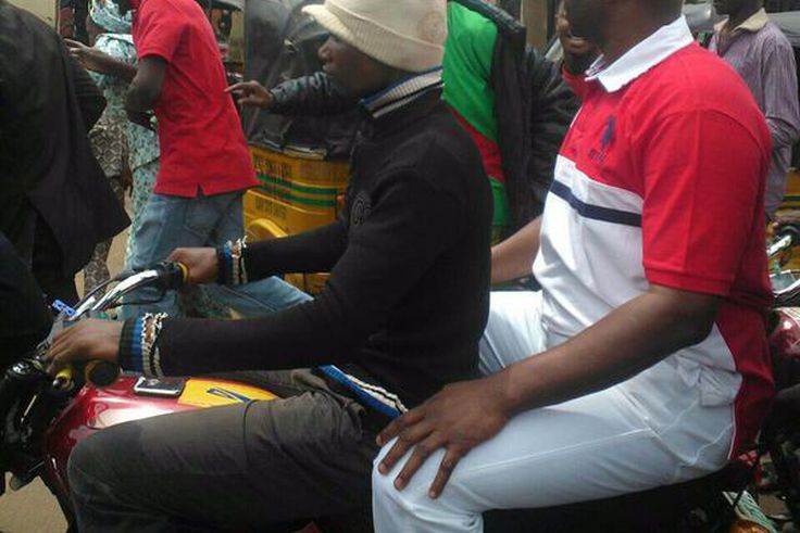 Ekiti State Governor, Ayo Fayose rides bike to inauguration of new House of Assembly on June 5, 2015.