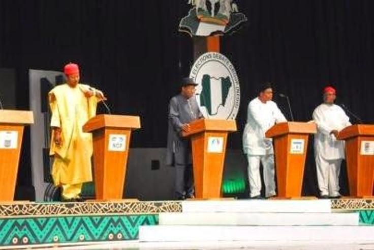 President Goodluck Jonathan attends debate with other candidates