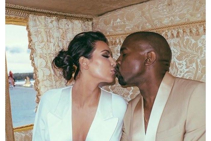 Kim and Kanye West in Paris