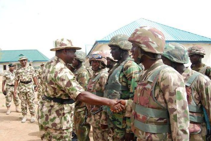 Chief of Army Staff, Kenneth Minimah visits soldiers in Borno, Adamawa
