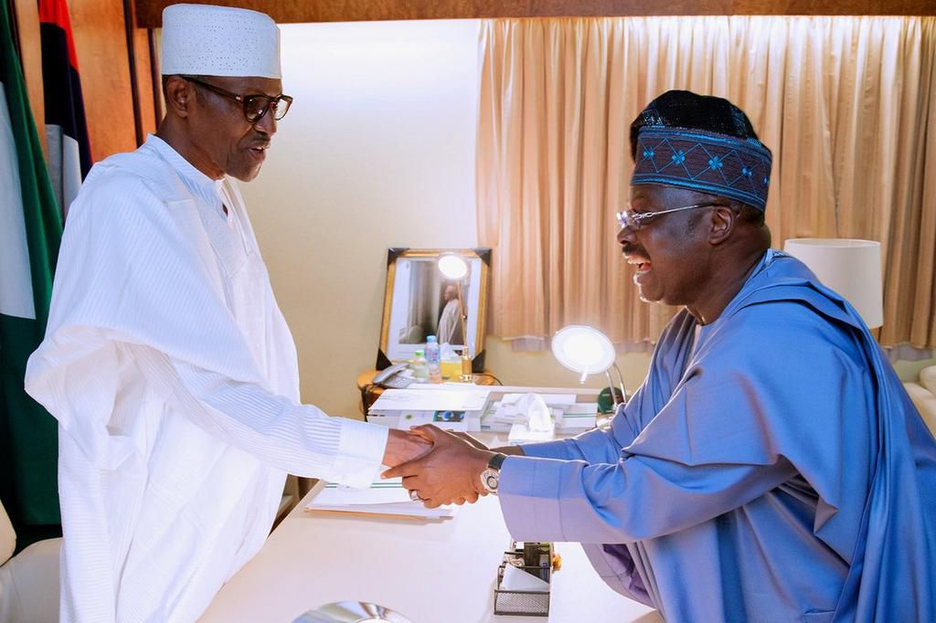 President Muhammadu Buhari with Oyo state's Governor Abiola Ajimobi