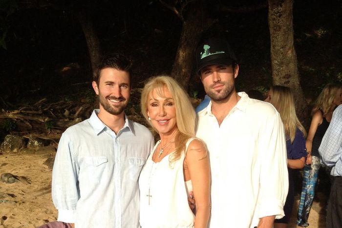 Linda Thompson flanked by her sons, Brody and Brandon Jenner