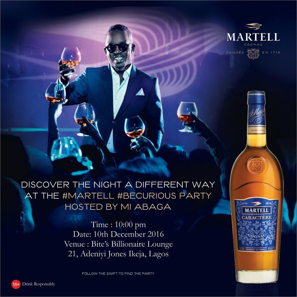 MI Abaga hosts Martell #BeCurious Party at Bite Billonaire’s Lounge