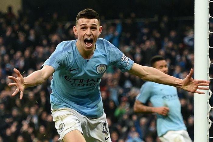 Manchester City midfielder Phil Foden celebrates after scoring against Rotherham in the FA Cup